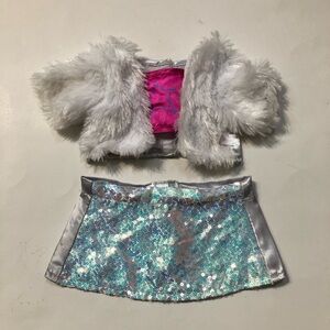 Build-A-Bear Workshop Honey Girls Faux Fur Sequin Skirt Outfit